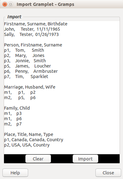 CSV example copied from User manual